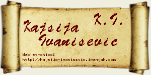 Kajsija Ivanišević vizit kartica
